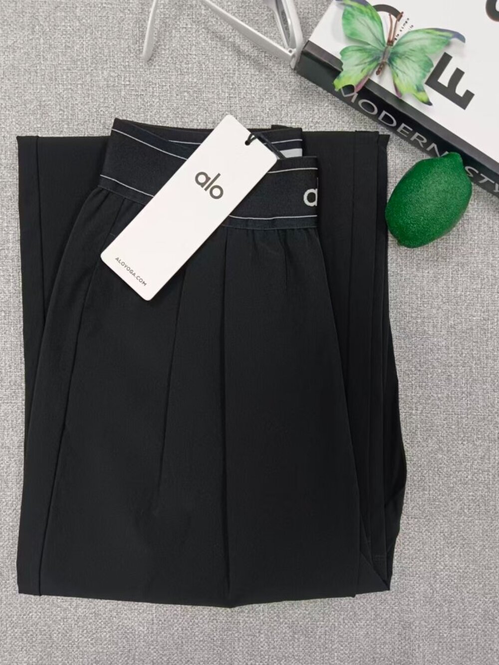 NWT Black🏂ALO Yoga Suit Up Wide Leg Trouser/Slimming Fit🖤Chic&Versatile/Luxe - Picture 8 of 9